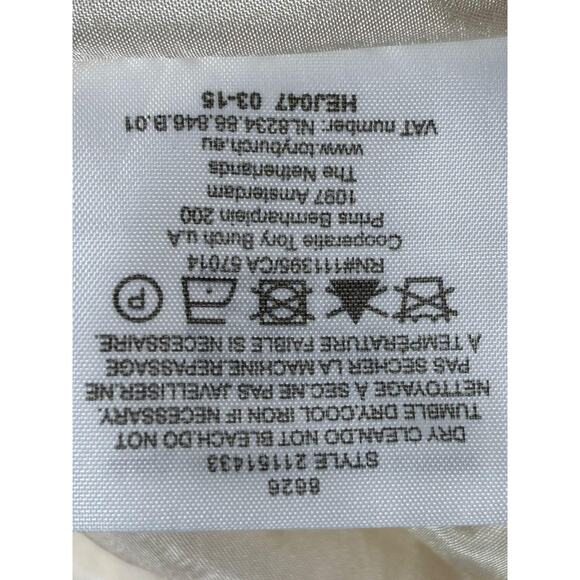 Tory Burch  Silk Sheath Dress Womens Sz 6 Ivory Blue Geometric Print Sleeveless - Picture 4 of 7